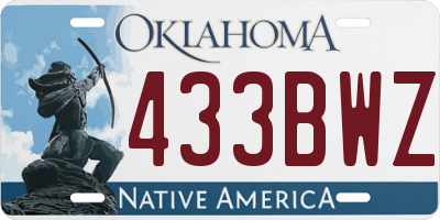 OK license plate 433BWZ