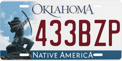 OK license plate 433BZP