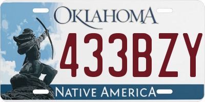 OK license plate 433BZY