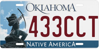 OK license plate 433CCT