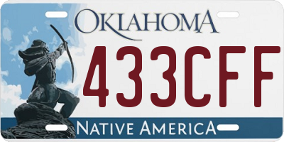 OK license plate 433CFF