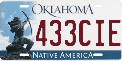OK license plate 433CIE