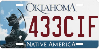 OK license plate 433CIF