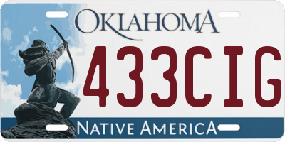 OK license plate 433CIG