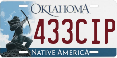 OK license plate 433CIP