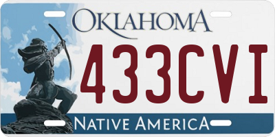 OK license plate 433CVI