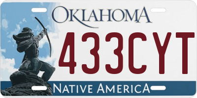 OK license plate 433CYT