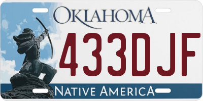 OK license plate 433DJF
