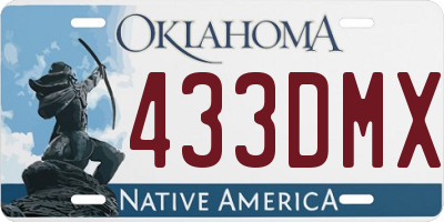 OK license plate 433DMX