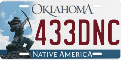 OK license plate 433DNC