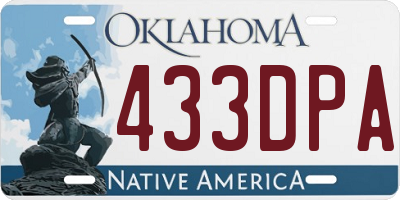 OK license plate 433DPA