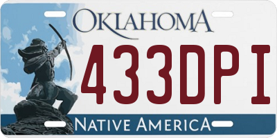 OK license plate 433DPI