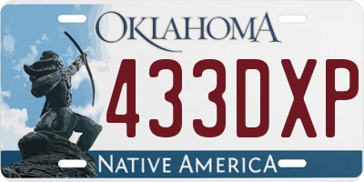 OK license plate 433DXP
