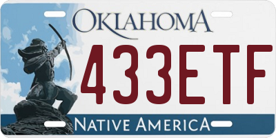 OK license plate 433ETF