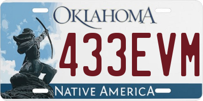 OK license plate 433EVM