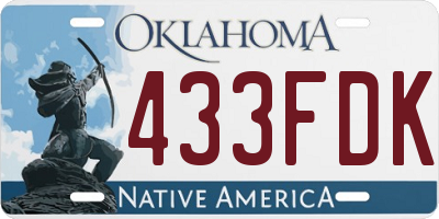 OK license plate 433FDK