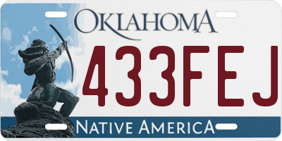 OK license plate 433FEJ
