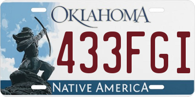 OK license plate 433FGI