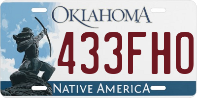 OK license plate 433FHO