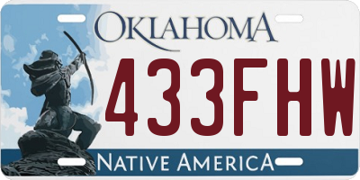 OK license plate 433FHW