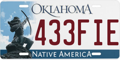 OK license plate 433FIE