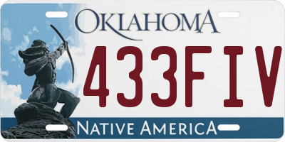 OK license plate 433FIV