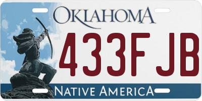 OK license plate 433FJB