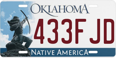 OK license plate 433FJD