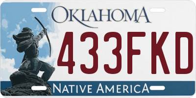 OK license plate 433FKD