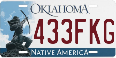 OK license plate 433FKG