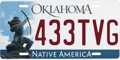 OK license plate 433TVG
