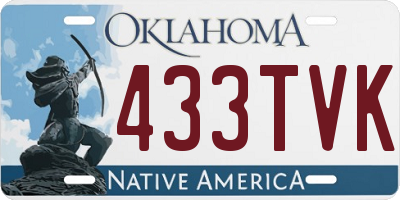 OK license plate 433TVK