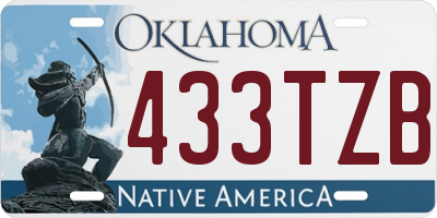 OK license plate 433TZB