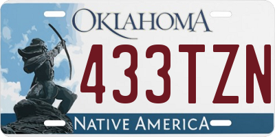 OK license plate 433TZN
