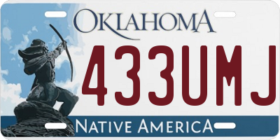 OK license plate 433UMJ