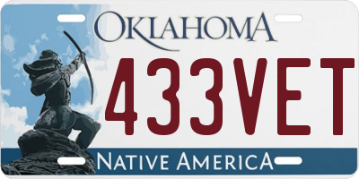 OK license plate 433VET