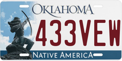 OK license plate 433VEW