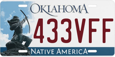 OK license plate 433VFF