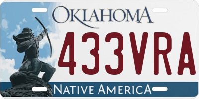 OK license plate 433VRA