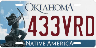 OK license plate 433VRD