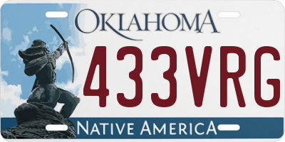 OK license plate 433VRG