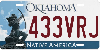 OK license plate 433VRJ