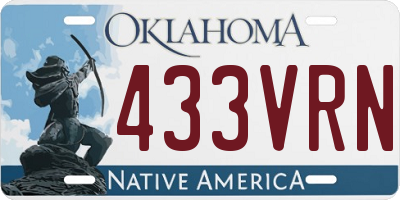 OK license plate 433VRN