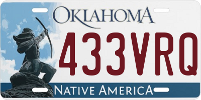 OK license plate 433VRQ