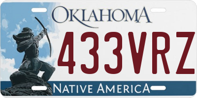 OK license plate 433VRZ