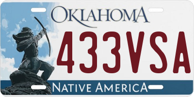 OK license plate 433VSA