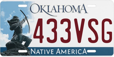 OK license plate 433VSG