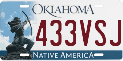OK license plate 433VSJ