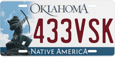 OK license plate 433VSK