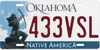 OK license plate 433VSL